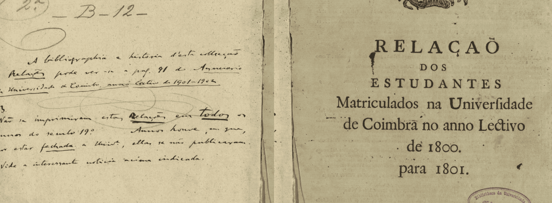 Relação dos Estudantes da Universidade de Coimbra (1801–1866)