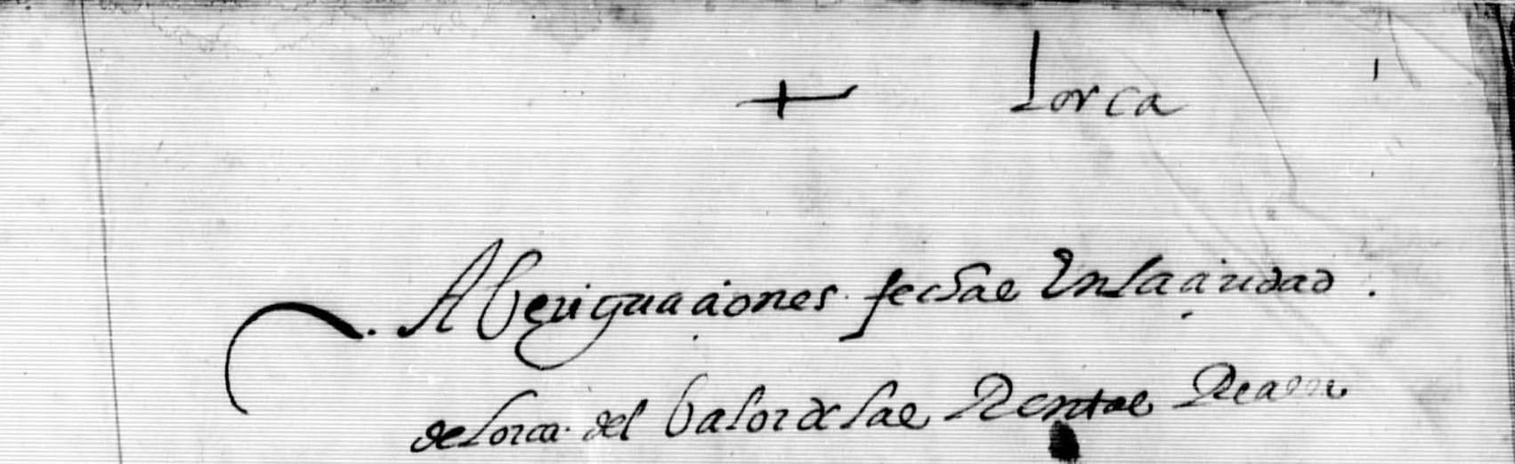 Padrón de vecinos de Lorca de 1586